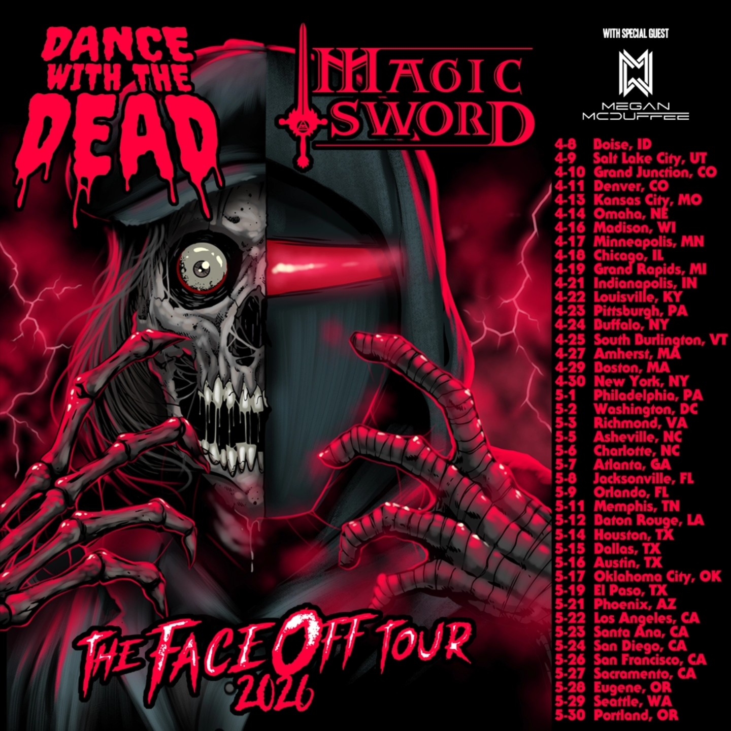 Dance with the Dead The Face Off Tour 2026 Tour Poster 2026